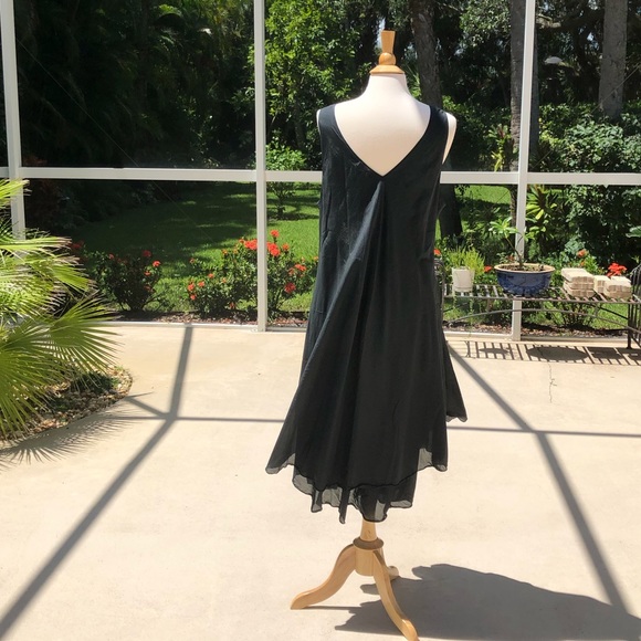 NEW! ❤️ CP SHADES Blanca Dress - Beautiful Layered Boho MIDI - Sz. L - Black NWT - Picture 7 of 12